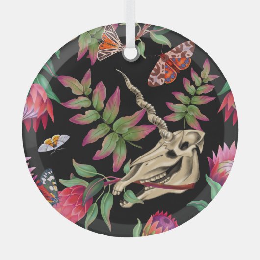 魔法の森ユニコーンのダークパターン。 ガラスオーナメント (正面)