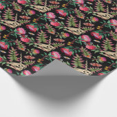 魔法の森ユニコーンのダークパターン。 ラッピングペーパー (角)