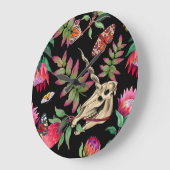 魔法の森ユニコーンのダークパターン。 ラージ壁時計 (傾斜)