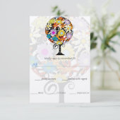 魔法の森ラブサークルウェディング招待状 出欠カード (スタンド正面)