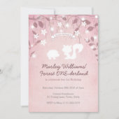 魔法の森ワンダーランドガール1st誕生日 招待状 (正面)