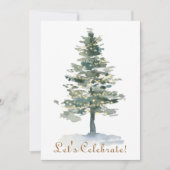 魔法の森林木は休日のクリスマス・パーティをつけます 招待状 (正面)