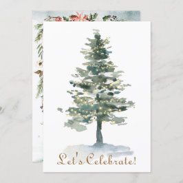 魔法の森林木は休日のクリスマス・パーティをつけます 招待状