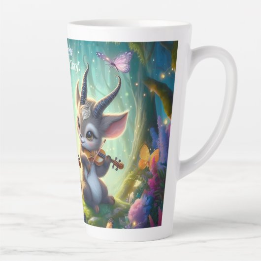 魔法の森遊の中でかわいいサオラスのビオラ カフェラテマグ (右)