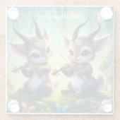 魔法の森遊の中でかわいいサオラスのビオラ ガラスコースター (裏面)