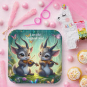 魔法の森遊の中でかわいいサオラスのビオラ ペーパープレート (パーティー)