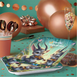 魔法の森遊の中でかわいいサオラスのビオラ ペーパープレート