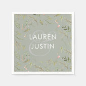 魔法の森 |の結婚モノグラム紙ナプキン スタンダードカクテルナプキン (正面)