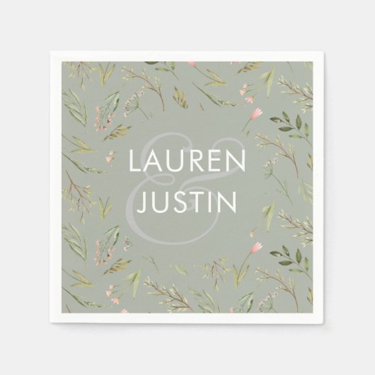 魔法の森 |の結婚モノグラム紙ナプキン スタンダードカクテルナプキン (正面)