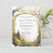 魔法の森 ゴールドポータル ウェディング 招待状 (スタンド正面)