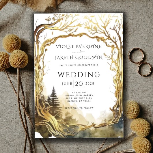 魔法の森 ゴールドポータル ウェディング 招待状