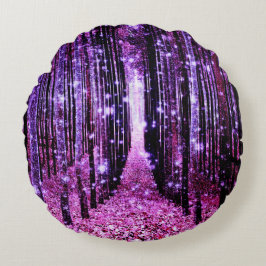 魔法の森 パープル ピンク ラウンドクッション