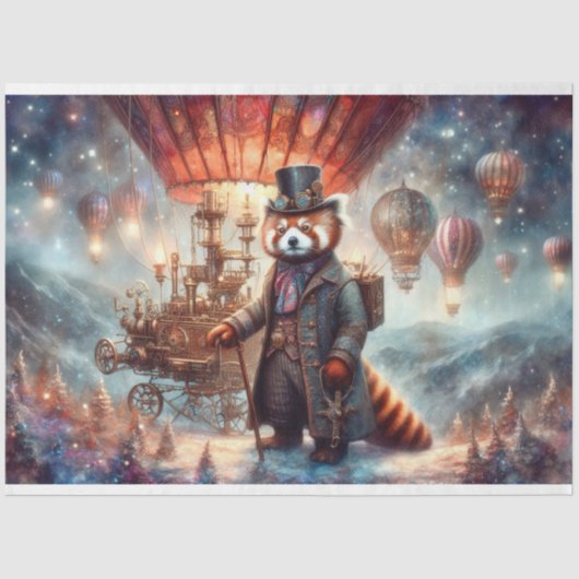 魔法の機械的な赤いパンダの旅の切り離 薄葉紙 (正面)