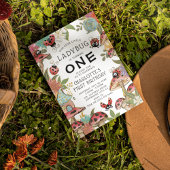 魔法の水の色かわいいラディバグ女の子1st誕生日 招待状