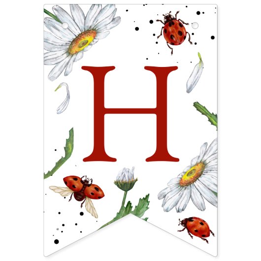 魔法の水の色かわいい誕生日ガールラディバグ バンティングフラッグ (第2の旗)