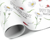 魔法の水の色かわいい誕生日ガールラディバグ ラッピングペーパー (ロールコーナー)