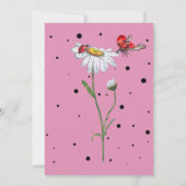 魔法の水の色かわいい1st誕生日ガールラディバグ 招待状 (裏面)