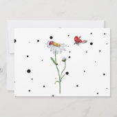 魔法の水の色かわいい1st誕生日ガールラディバグ 招待状 (裏面)