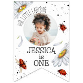 魔法の水の色かわいい1st誕生日ラディバグバンティ バンティングフラッグ (第1の旗)