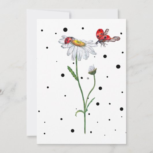 魔法の水の色かわいい2nd誕生日ガールラディバグ 招待状 (裏面)