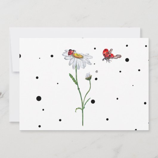 魔法の水の色かわいい2nd誕生日ガールラディバグ 招待状 (裏面)