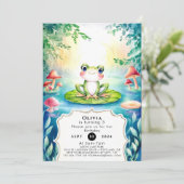 魔法の水の色のカエル誕生日 招待状 (スタンド正面)