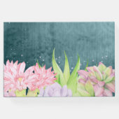 魔法の水の色の多汁ティール（緑がかった色）ブルー結婚ズ ゲストブック (裏面)