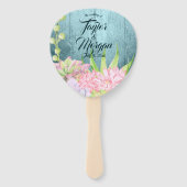 魔法の水の色の多肉性ティール(緑がかった色)結婚ズ ハンドファン (正面)