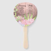 魔法の水の色の多肉桃の茶色結婚の ハンドファン (裏面)