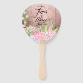 魔法の水の色の多肉桃の茶色結婚の ハンドファン (正面)