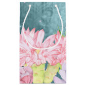 魔法の水の色の多肉植物ティール（緑がかった色） – 青 スモールペーパーバッグ (裏面)