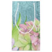 魔法の水の色の多肉植物ティール（緑がかった色） – 青 スモールペーパーバッグ (正面)