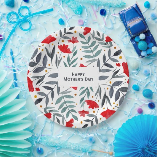 魔法の水の色の庭の母の日 ペーパープレート (パーティー)