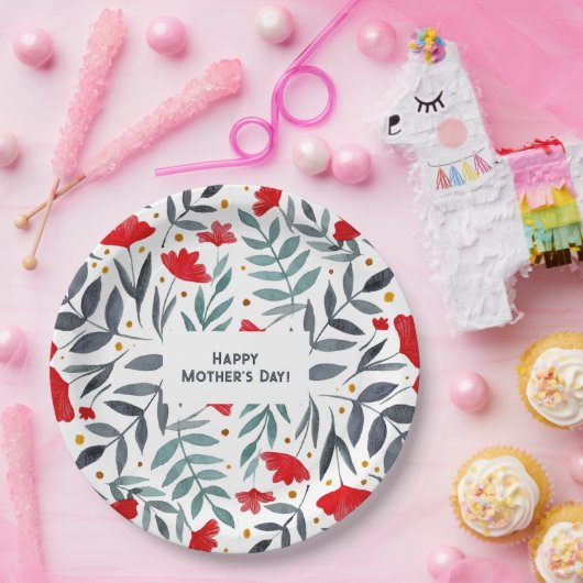 魔法の水の色の庭の母の日 ペーパープレート (パーティー)