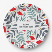 魔法の水の色の庭の母の日 ペーパープレート (正面)