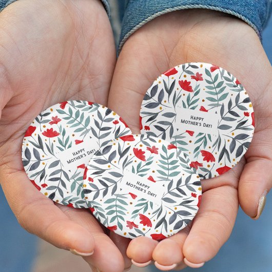 魔法の水の色の庭の母の日 缶バッジ