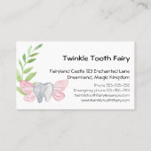 魔法の水の色の歯の妖精の歯科医 名刺 (裏面)