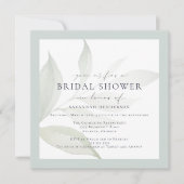 魔法の水の色の緑のクラシックブライダルシャワー 招待状 (正面)