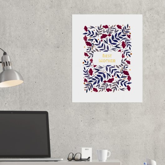 魔法の水の色バーガンディーガーデンマザーズデイ 箔ポスター (インサイチュ (デスク2))