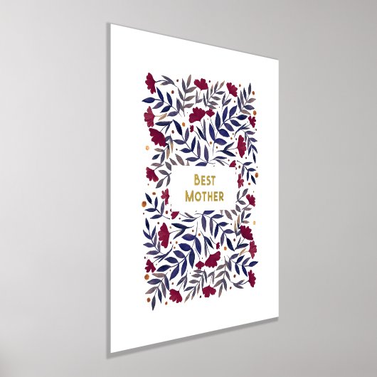 魔法の水の色バーガンディーガーデンマザーズデイ 箔ポスター (レイダウン)