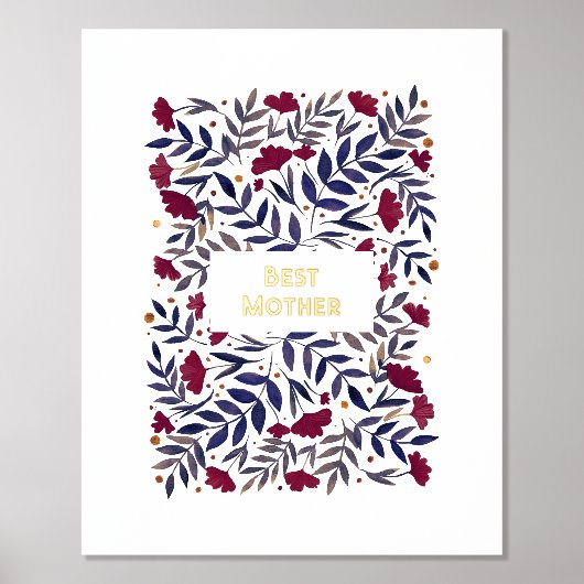 魔法の水の色バーガンディーガーデンマザーズデイ 箔ポスター (正面)