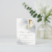 魔法の水の色フェアリーおむつラッフルベビーシャワー エンクロージャーカード (スタンド正面)