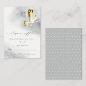 魔法の水の色フェアリーおむつラッフルベビーシャワー エンクロージャーカード (正面/裏面)