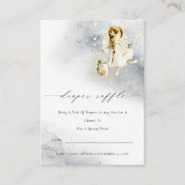 魔法の水の色フェアリーおむつラッフルベビーシャワー エンクロージャーカード