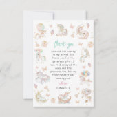 魔法の水の色ユニコーン任意の年齢誕生日 サンキューカード (正面)