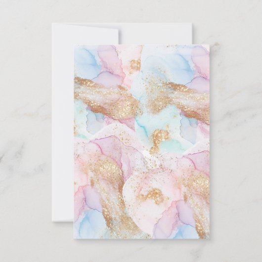 魔法の水の色ユニコーン任意の年齢誕生日 サンキューカード (裏面)