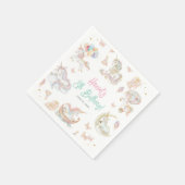 魔法の水の色ユニコーン任意の年齢誕生日 スタンダードカクテルナプキン (角)