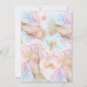 魔法の水の色ユニコーン任意の年齢誕生日 招待状 (裏面)