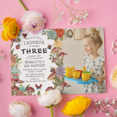 魔法の水の色ラディバグガールズ誕生日写真 招待状