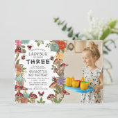 魔法の水の色ラディバグガールズ誕生日写真 招待状 (スタンド正面)